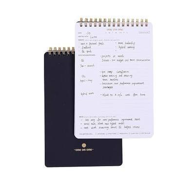 Business Meeting Notebook for Work With Action Items | 1:1 Spiral Notepad is Great for Managers, Team Leads, Educators - Keep Notes Organized During Note-taking Process - A5