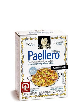 Carmencita. Traditional Paellero. Paella Seasoning with Saffron (15 sackets). 60g (2.12oz)