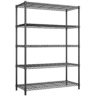 REIBII 72''H Metal shelving 5 Tire Storage Shelves for Garage Shelving Adjustable Wire Shelving Rack Heavy Duty Shelving Unit for Kitchen, Pantry, Laundry Room, Garage, Commercial, 72''H X36''W X14''D