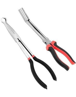 QWORK Spark Plug Boot Removal Pliers Set – Long Reach and Non-Slip Grip for Gasoline Engine Maintenance