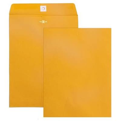 Goefun Manilla Clasp Envelopes, 9x12, 100 Pack | 100 GSM Paper, Clasp Closure and Gummed Seal, For Business, Legal, Office, Home and School, Brown Kraft