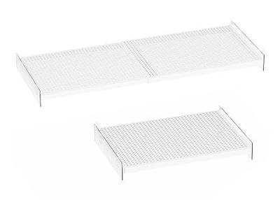 Closet Shelf Divider Expandable Cabinet Storage Shelving Rack Heavy Duty Metal DIY Tension Shelf Separator for Cabinet Wardrobe Cupboard Pantry Kitchen Bedroom,White,2packs