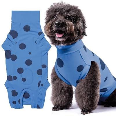S Spay Neuter Dog Recovery Surgical Suit with Pee Hole, Blue | Post-spay/neuter protection, unisex pee holes, soft breathable cotton prevents licking, wound protection, snug fit