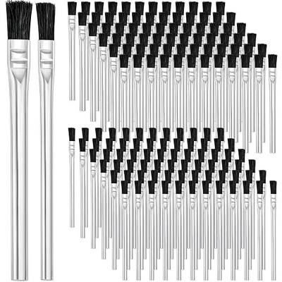 Mifoci 144 Pcs Acid Brush Bulk Boar Hair Acid Flux Brushes Epoxy Wood Glue Brush Metal Tubular Handle Disposable Glue Brushes for Woodworking Soldering Crafting Home(1/2 Inch, 3/8 Inch Wide)