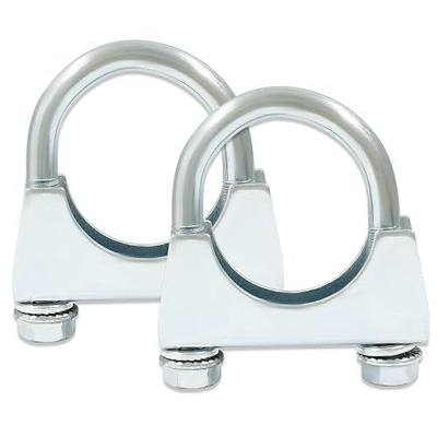 1-1/2'' U Bolt Muffler Exhaust Clamp with Saddle Style Pack of 2 | Heavy Duty Exhaust Clamp with Saddle Style U-Bolt Pack of 2
