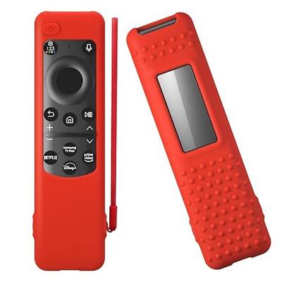 2023 Samsung Smart TV Solar Remote BN59-01432 BN59-01436B BN59-01392B TM2360E TM2360F Silicone Protective Cover with Lanyard(Red)