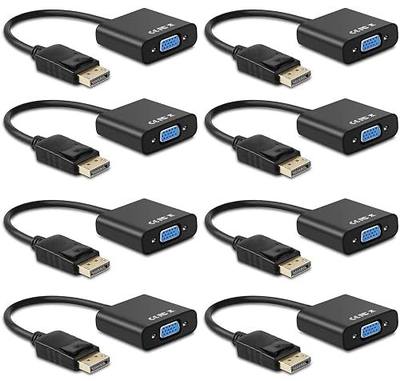 Display Port to VGA Adapter,8 Pack Gold-Plated DisplayPort DP to VGA Converter (Male to Female) for Computer, Desktop, Laptop, PC, Monitor, Projector, HDTV