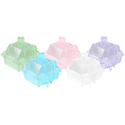 DUROCK Sea Glass Switches, Thocky Linear Switch 62g Full Nylon Housing P3+ Stem RGB Keyswitch, Pre-Lubed Keyboard Switches (Sea Glass Mixed, 110pcs)