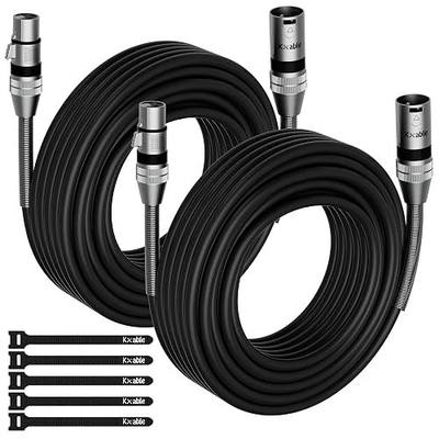 2-Pack DMX Stage Lighting Cable 100FT, 3 Pin XLR Male to Female Cable, Compatible with XLR Microphone Audio Connection, for DJ Moving Head Par Light Mic Mixer, Podcast, 22AWG OFC, 110 Ohms Impedance