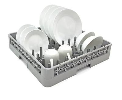 Peg Plate Rack for Commercial Dishwasher | Full Size Tray Rack | Polypropylene (Gray)