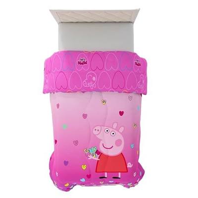 Peppa Pig Kids Bedding Super Soft Microfiber Reversible Comforter, Twin, (Officially Licensed Product) By Franco