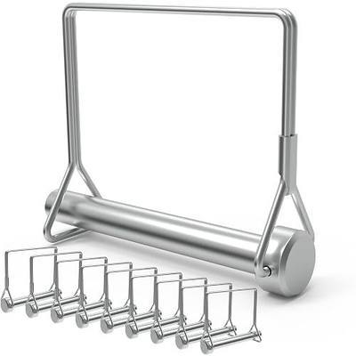 ForoGore 10 Pack Wire Lock Pin, 3/8 Inch Heavy Duty Safety Coupler Pin Shaft Locking Pin for Farm Trailers Wagons Lawn Garden