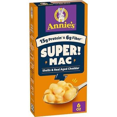 Annie's Protein Super! Mac Shells Organic Pasta, Real Aged Cheddar, 6 oz