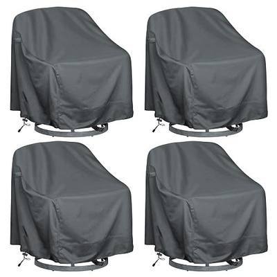 Patio Chair Covers 4 Pack, Waterproof Outdoor Swivel Chair Cover | Wind-Secure Design, UV Protection, 420D Fabric, Patio Chair Protection, Deck & Backyard Use, Patio Rocking Chair Cover, Gray