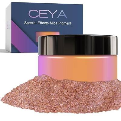 Ceya Chameleon Mica Powder, 1.8oz/ 50g Rosa Champagne Chrome Nail Powder | Cosmetic Grade Pearlescent Effect Color Shift Pigment for Epoxy Resin, Makeup, Nail Polish, Soap Dye, Candle Making, Craft