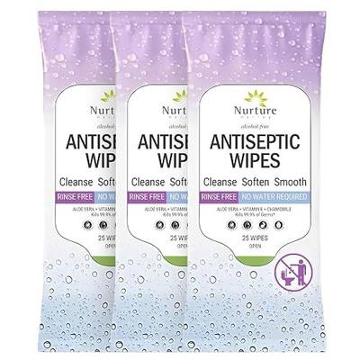 Nurture XL Antibacterial Body & Hand Sanitizing Cloths - 25 Wipes, 3 Pack | Ultra thick, strong moist wet towelettes offer gentle daily skin refreshing care for adults or baby; soft smooth foam pure