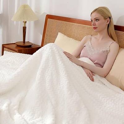 Electric Heated Blanket, Luxury Faux Fur Sherpa Fast Heating Blanket, ETL Certification with 5 Heating Levels 10 Hours Auto Off Machine Washable