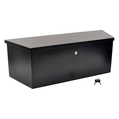 35 Inch Black Steel Utility Trailer Tongue Tool Box Wide Utility Trailer Tongue Toolbox RV Storage OrganizerTrailer Storage Tool Box With Lock & Keys (35"X12"X11.8")