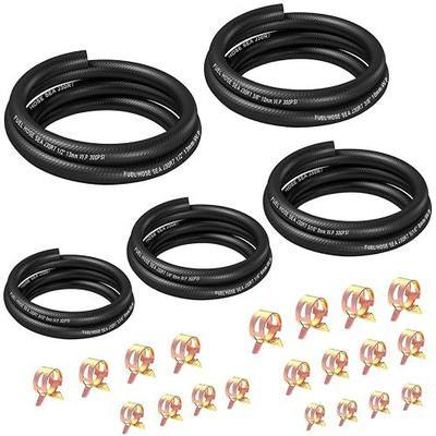 smseace 25pcs 3.3Ft 5-Size Fuel Line Hose Kit - 3/8 Inch 1/2 Inch 5/16 Inch 1/4 Inch 3/16 Inch ID NBR Rubber Fuel Hose with Hose Clamps for Small Engines Automotive Replacement Fuel Hoses