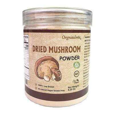 Orgnisulmte Dried Shiitake Mushrooms Powder No Additive All Natural Vegan and Gluten-Free 5.29 Oz(150g)