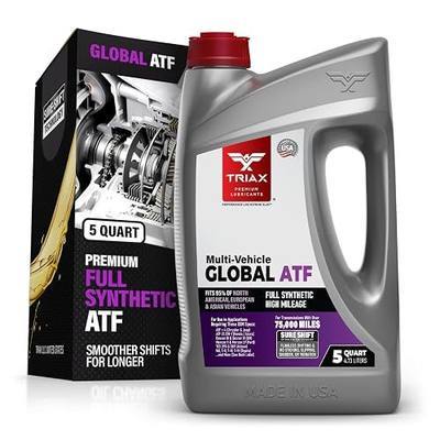 TRIAX Multi-Vehicle Global ATF Full Synthetic | Compatible with Honda DW-1, Dexron III, Dexron VI, Mercon V, Nissan Matic, ATF +4, TES 295 & More | OEM Grade Automatic Transmission Fluid (5 Quart)