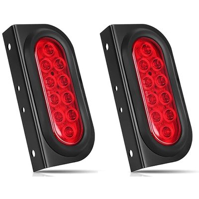 LIMICAR 6" Oval LED Trailer Tail Lights with Mounting Brackets, 2 Pack | 2-pack LED trailer tail lights with mounting brackets, grommets, plugs for 12V utility and boat trailers.