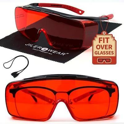 Professional Laser Safety Glasses,180-540&750-1100nm,Fits Over Glasses | Designed for 445, 532 and 1064 nm blue, green and infrared laser applications; fits over prescription glasses.