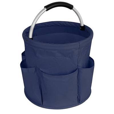 Collapsible Basket with Handles: Picnic, Beach, Garden Harvest(Navy Blue)