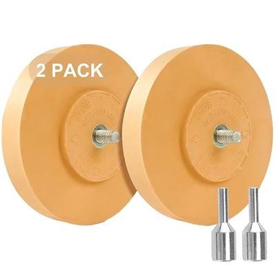 2 Pack Eraser Wheel Decal Remover Eraser Wheel Adhesive Remover with Adapter 4 Inch Rubber Eraser Wheel for Drill Removes Car Decal Vinyl Tape Graphics Pinstripe Sticker Remover | Fast Decal Removal: Efficiently Removes Car Decals, Vinyl, and Pinstripes Without Damaging Original Paint