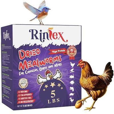 Dried Mealworms 5 lbs - More Protein Than Black Soldier Fly Larvae for Chickens (BSFL) - Wild Bird Seed for Outside Feeders - Woodpecker Food - Parrot Treats - Dried Worms for Chicken