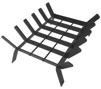 17 Inch Heavy Duty Fireplace Grate, Black | Small Fire Wood Log Burning Rack Holder, Indoor Outdoor Fire Place Accessories, Wrought Iron Firewood Stove Insert