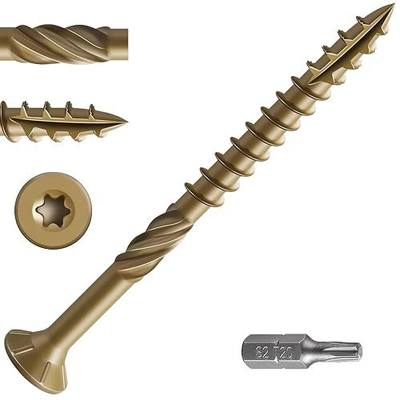 Wensilon #10 * 3" Deck Screws, (137pcs) 2 lbs.Exterior Wood Screws, Rust Resistant epoxy Coated, Bronze, T25 Star Bit