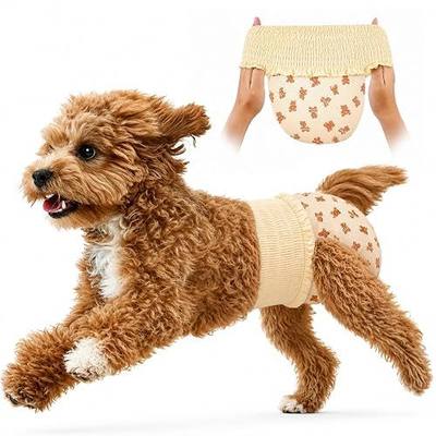 Dog Diapers Female, Disposable Diapers for Female Dog with Stretchy Waist | Ambreview Pull Up Puppy Wraps for Doggie in Heat Period Super Absorbent Leak-Proof Doggy Diaper for Dogs 10PCS (S)