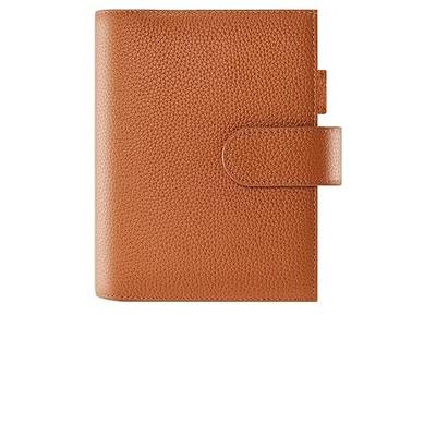 Genuine Leather A6 Notebook Cover - Deluxe Planner Cover Fits Hobonichi Techo, Stalogy, Midori MD Planner, and More - with Pen Loop, Card Slots, Back Pocket, and Bookmarks (Brown)