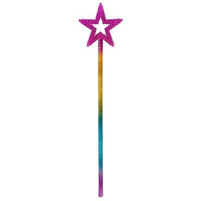 MYUBWTF Silver 13 Inches Star Wand Elf baton, Angel Star Magic Wand, Fairy Princess Plating, Stars Stick for Girl's Princess