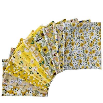 Fat Quarters Quilting Cotton Fabric Bundles for Sewing-10 PCS Yellow Floral | 18" x 22" Fat Quarters Quilting Cotton Fabric Bundles nice quality beautiful appearance rich colors perfect for quilting