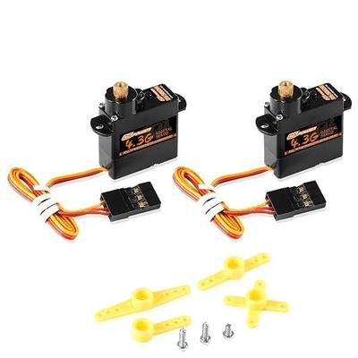 2PCS 4.3G Mini Servo, RC Micro Digital Servo Motor Metal Gear Coreless Steering Servos for Fixed-Wing Helicopter Airplane Drone 1/24 1/28 RC Car SCX24 Boat Robot Toy