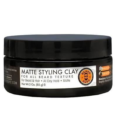 Beard Guyz Matte Styling Clay – Strong‑Hold for Beard & Hair – Natural Texture & Matte Finish Styling Clay for Men’s Grooming, 3 oz