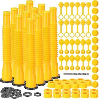 12 Kit Gas Can Spout Replacement Set Gas Can Nozzle Kit Includes Gas Tank Nozzle Gas Can Caps Spout Cap Gasket Vent Cap Drill Bit Fit Most 1/2/5/10 Gal Oil Cans
