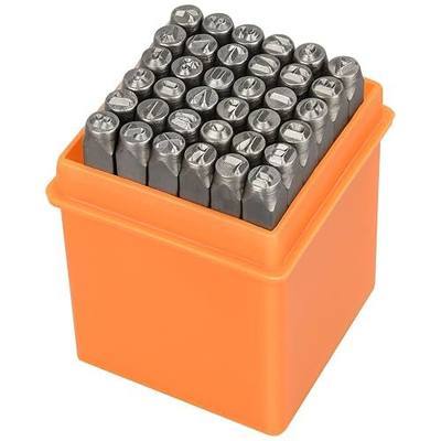 37pcs Metal Stamping Kit, 3mm(1/8") Number and Letter Stamp Set | Include Artistic Font Uppercase, Number Punch and Heart Design Stamp