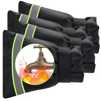 Outdoor Faucet Cover, Thicken Outdoor Faucet Covers for Winter Freeze Protection 5.9" W x 7.1" H Green Reflective Strip, Outside Faucet Socks Reusable Waterproof Insulated Wrap Spigot Cover, 4 Pack