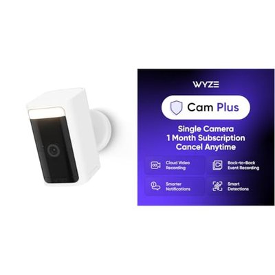 WYZE Battery Cam White Cam Plus Monthly, Covers 1 Camera, Auto-Renews at $2.99/Month, Activation Required, Cancel Anytime