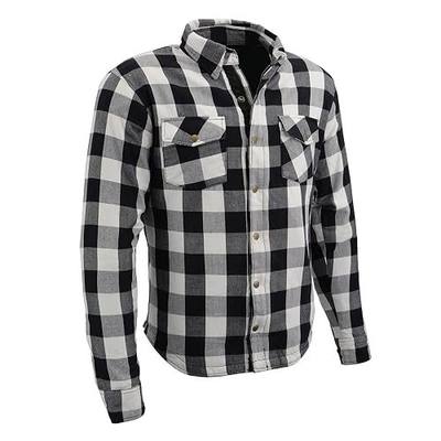 Milwaukee Leather Men’s Plaid Armored Flannel Riding Shirt with Aramid Fiber Reinforcement and CE Removable Armor - Medium