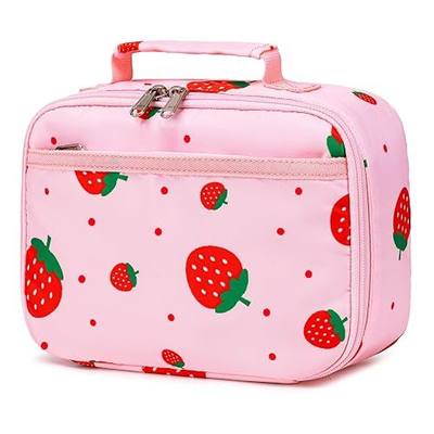 CAMTOP Lunch Box Kids Insulated Lunch Bag Small Cooler Thermal Meal Thermal lunchbox for Girls Boys School Picnics (Strawberry