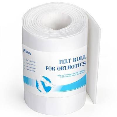 Pllieay Adhesive Felt Roll, Orthopedic Felt Roll 1/8" Thick 6" x2.5yd | Quality Rayon Blend White Orthopedic Felt Rolls with Adhesive Backing for Provide Cushioning and Support in Pain Foot