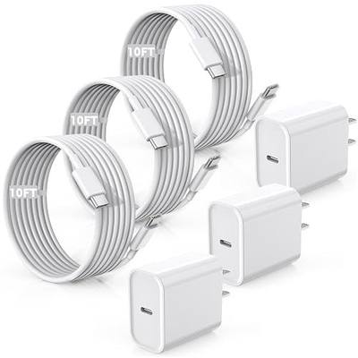 Fast Charger for iPhone 17/16/15 Charger,10FT Extra Long Fast Charging 3Pack Block USB-C to USB C Fast Charging Cable Cord for iPhone Air/17 Pro Max/iPhone 16 Pro/16 Plus/15 Pro Max,iPad Pro/Air/Mini