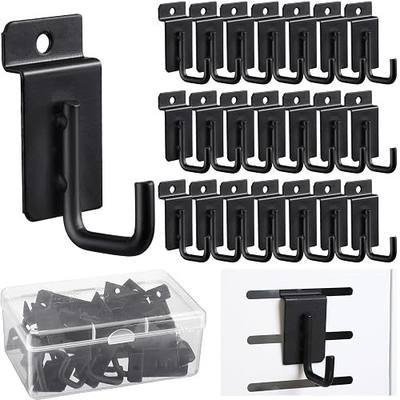 Tandefio 25 Pack J Shaped Slatwall Hooks and Hangers,Black