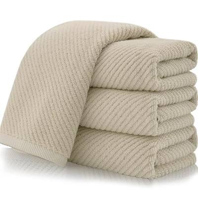 VOOVA & MOVAS Taupe Hand Towels for Bathroom, Large 18"x28" | 100% Cotton | Lightweight | Thick | Quick Dry | Soft | Absorb, Beige Bath Hand Towels Set of 4, Bathroom Essentials, Tan