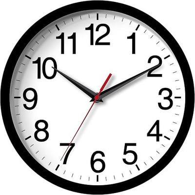 Rohioue Wall Clock Modern 8 Inch Battery Operated Silent Non Ticking Small Analog Clock for Living Room Office Home Bedroom Kitchen Bathroom(Black)
