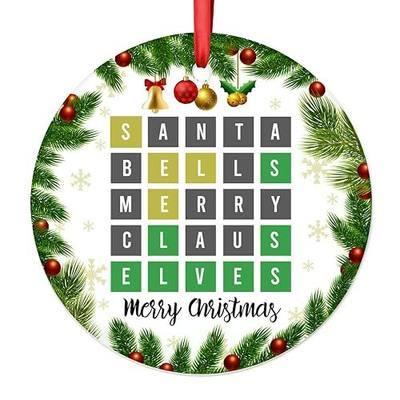 Wordle Chrismas Ornament - Funny Word Board Game Xmas Gifts for Gamers, Puzzle Challenge Lovers, Holiday Decoration 2025